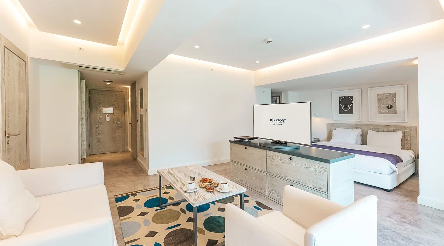 Deluxe Room elegant interior design and bright ambience at D Resort Ayvalik